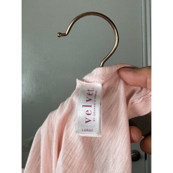Velvet by Graham & Spencer Blush Pink Tilly Ruffle Sleeve Tee Size L - Picture 6 of 6